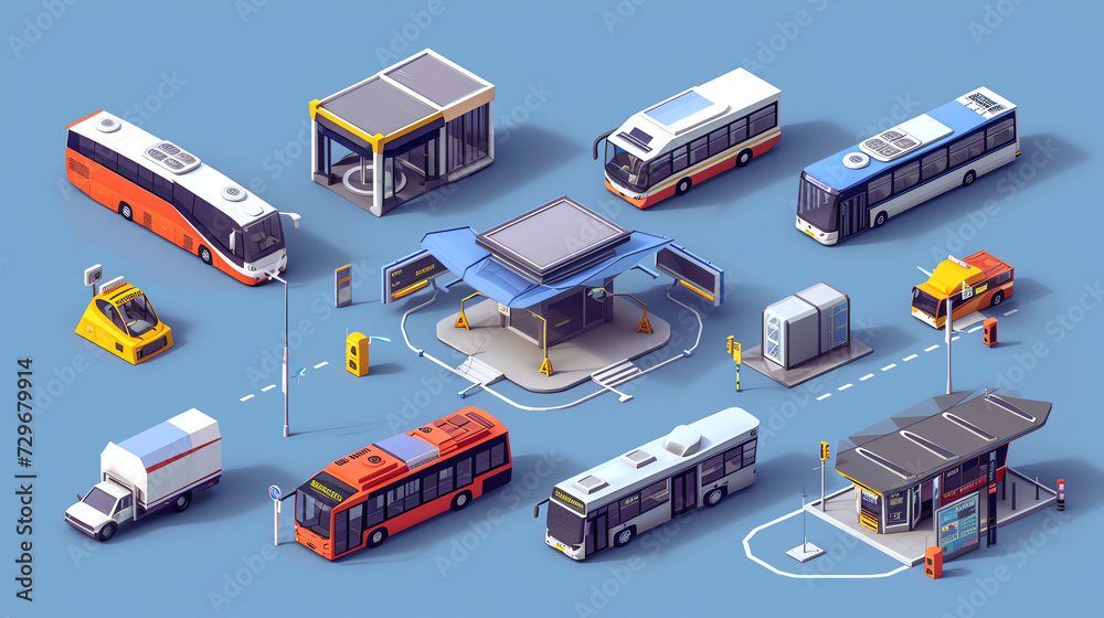 Isometric Bus Station Tileset Isometric Bus Station Tileset