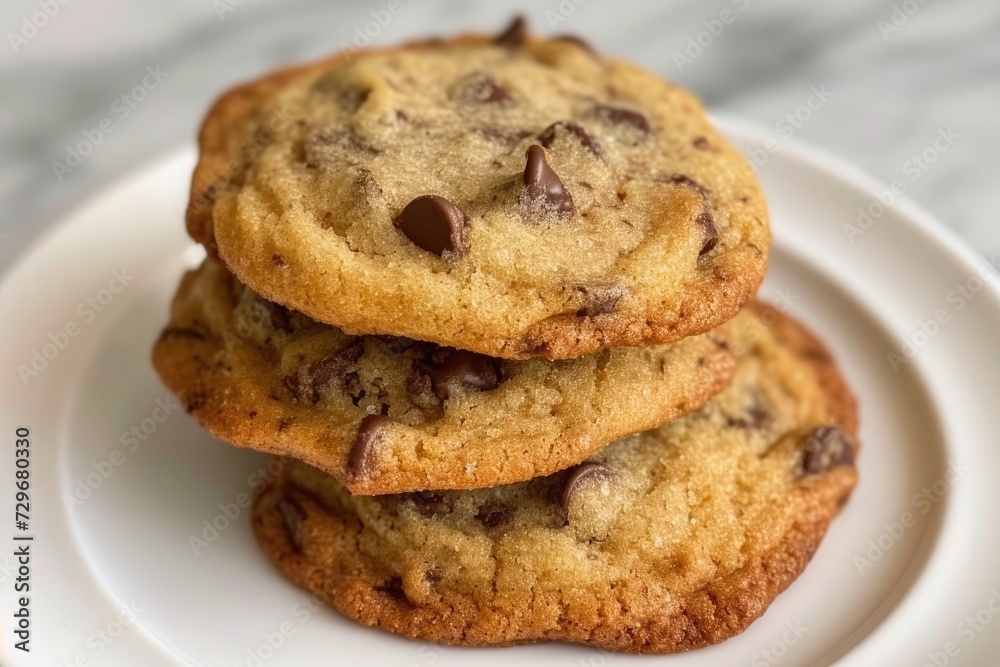 chocolate chip cookies on a white plate chocolate chip cookies on a white plate