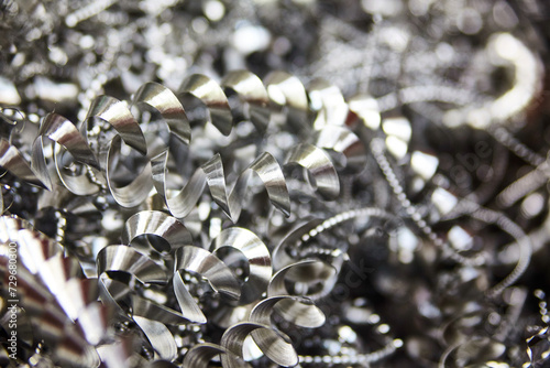 Metal Shavings from Precision Machining - Industrial Close-up