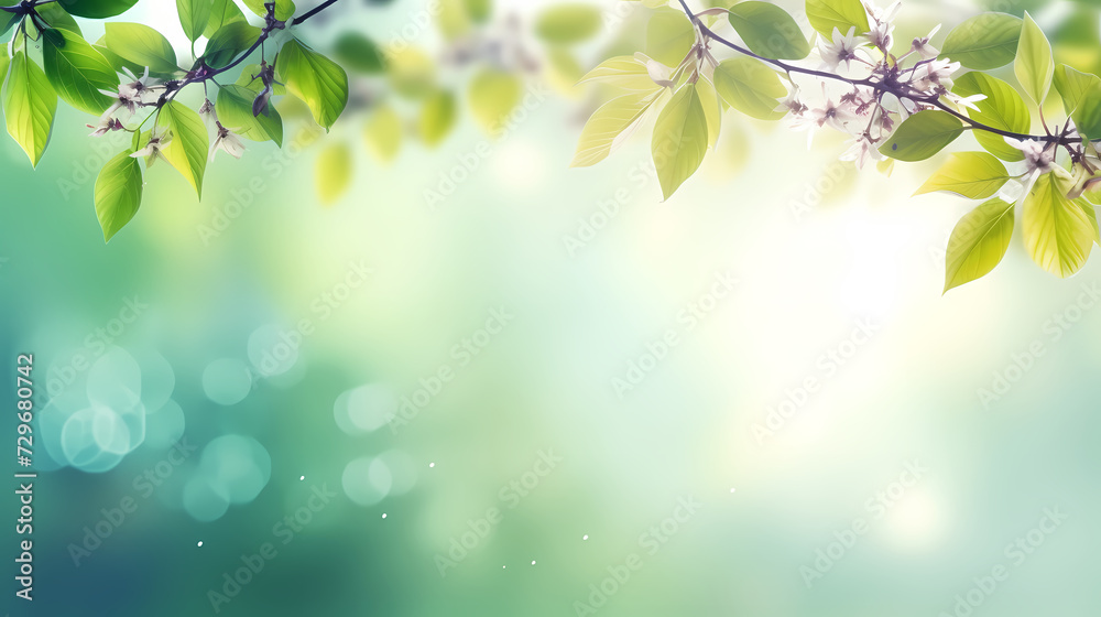 Spring background, green natural rustic background