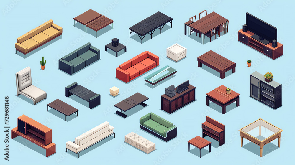 Furniture Tileset for Game Furniture Tileset for Game