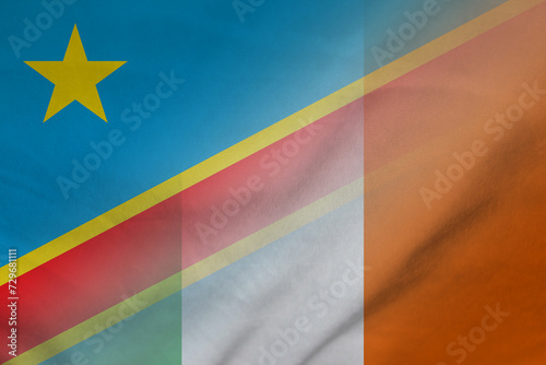 Democratic Republic of the Congo and Ireland national flag international negotiation IRL COG