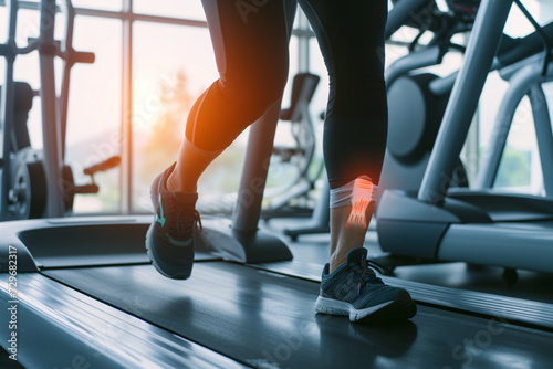 a person running on a treadmill © TONSTOCK