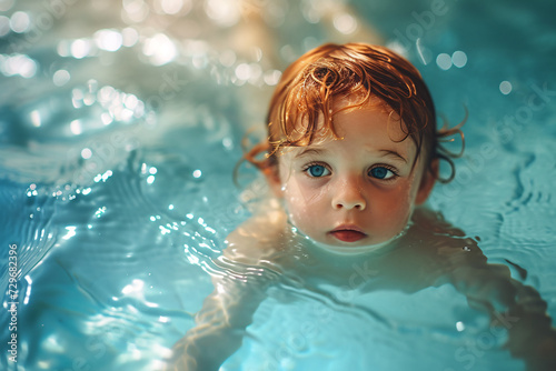 a child swimming in a pool © TONSTOCK