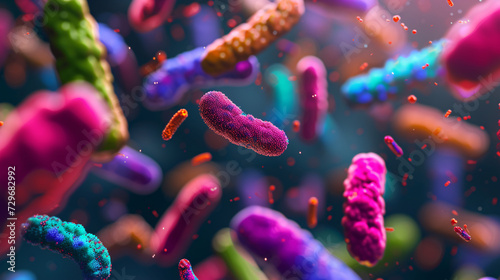 a close up of colorful bacteria photo