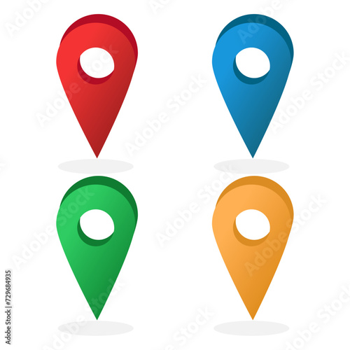 Set of point pin location icon