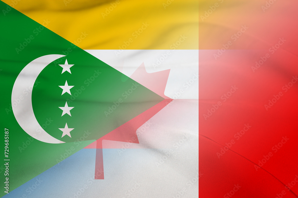 Comoros and Canada state flag international negotiation CMR COM Comoros and Canada state flag international negotiation CMR COM