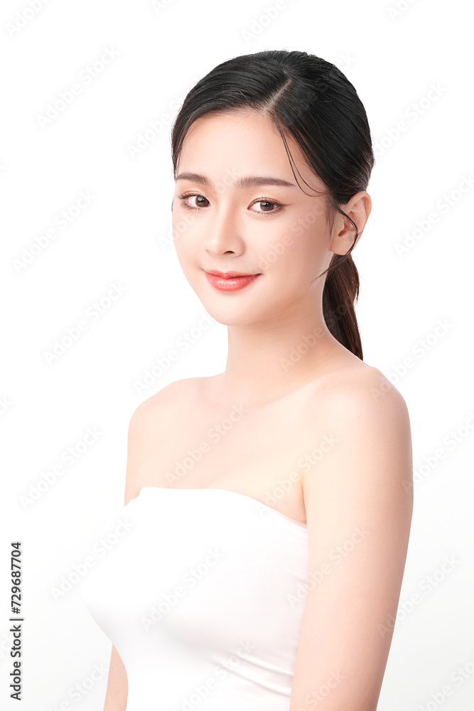 Beautiful young asian woman with clean fresh skin on white background, Face care, Facial treatment, Cosmetology, beauty and spa, Asian women portrait. Beautiful young asian woman with clean fresh skin on white background, Face care, Facial treatment, Cosmetology, beauty and spa, Asian women portrait.