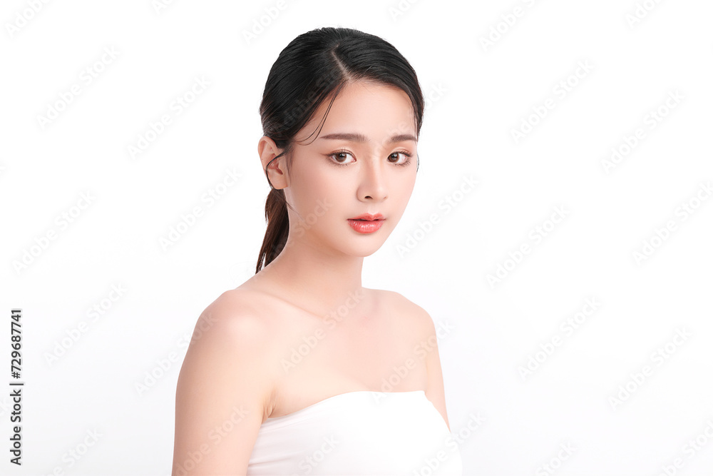 Beautiful young asian woman with clean fresh skin on white background, Face care, Facial treatment, Cosmetology, beauty and spa, Asian women portrait. Beautiful young asian woman with clean fresh skin on white background, Face care, Facial treatment, Cosmetology, beauty and spa, Asian women portrait.