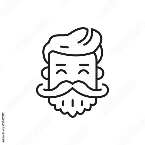 A man with a moustache. Leprechaun icon. Beard line color icon, St. Patrick's Day. Vector illustration