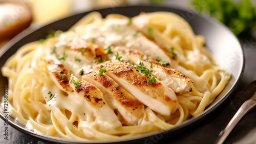 chicken alfredo pasta with creamy sauce fettuccine