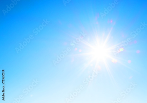 爽やかな青空と太陽　強い夏の日差し photo