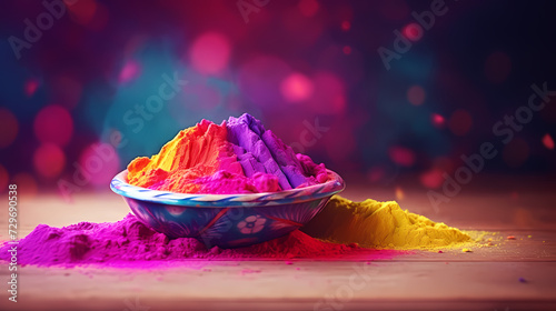 Happy Holi festival concept in India, colorful powder background © ma