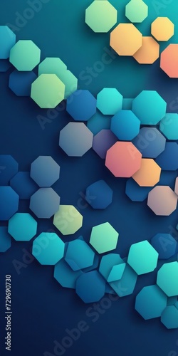 Octagonal Shapes in Navy and Cyan