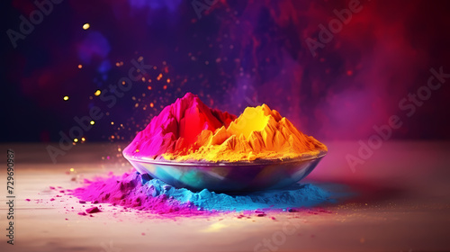 Happy Holi festival concept in India, colorful powder background © ma