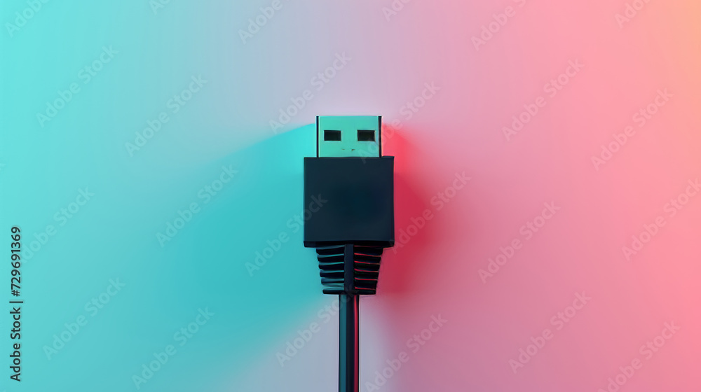 Close Up of Black USB Cable - High Quality Image of a Standard USB Cable Connector Close Up of Black USB Cable - High Quality Image of a Standard USB Cable Connector