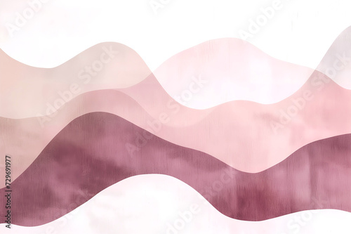 水彩 ピンク色のビッグウェーブ 波模様の背景 photo