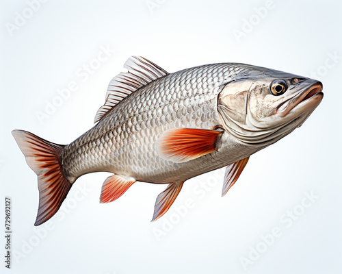 Fresh barramundi fish isolated on a white background