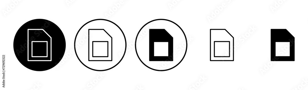 Sim card icon set. dual sim card icon vector Sim card icon set. dual sim card icon vector