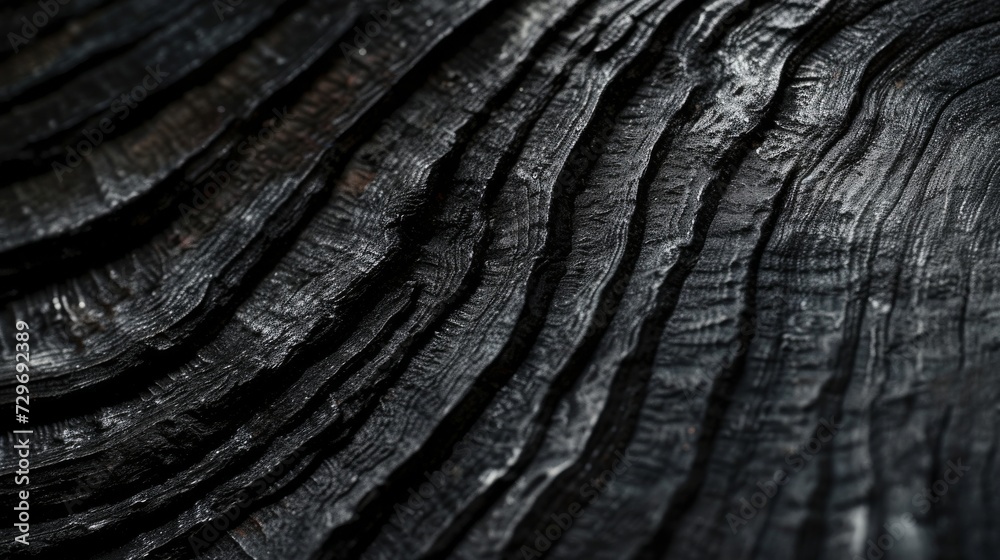 Fototapeta premium Monochromatic Textured Waves - Abstract Black Patterns
