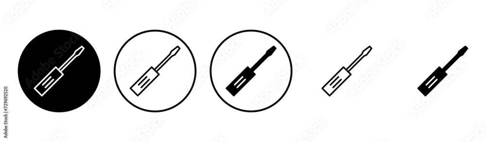 Screwdriver icon set. tools icon vector Screwdriver icon set. tools icon vector