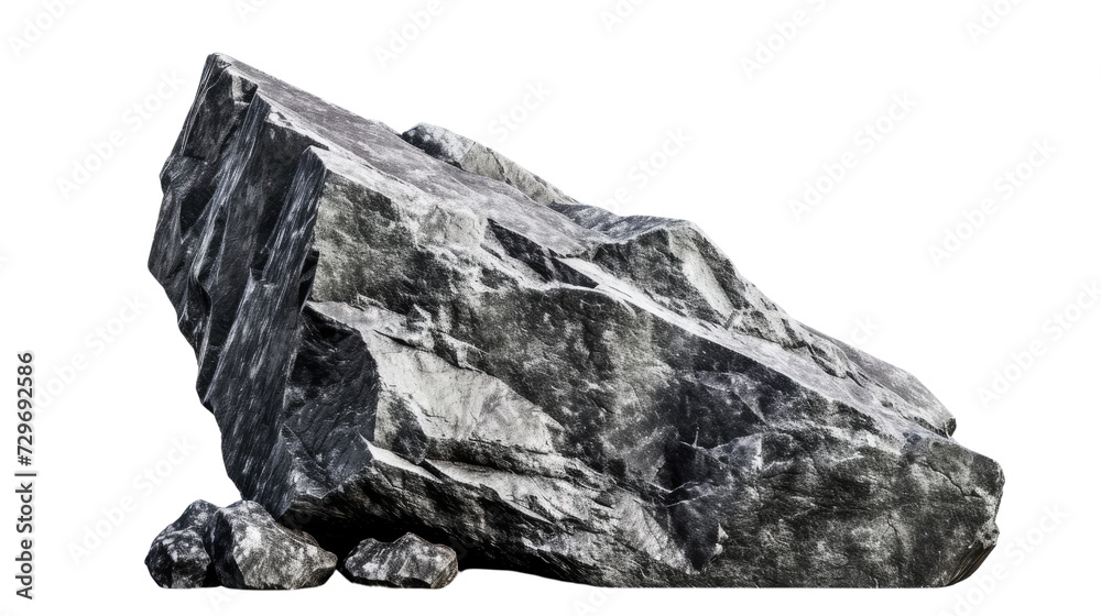 Naklejka premium Big stone isolated on transparent background, nature element png.