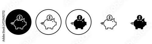 Piggy bank icon vector. piggy money icon