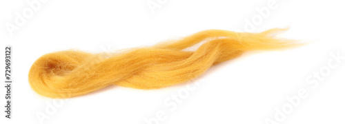 One orange felting wool isolated on white