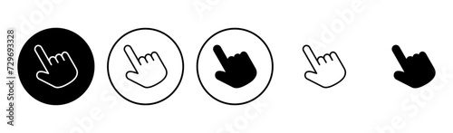 Hand cursor icon set. click icon vector. hand click. pointer