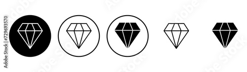 Diamond icon set. diamond gems vector icon.