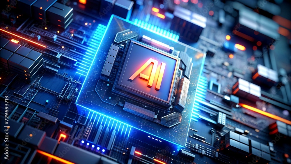 artificial intelligence technology AI chip background illustration artificial intelligence technology AI chip background illustration