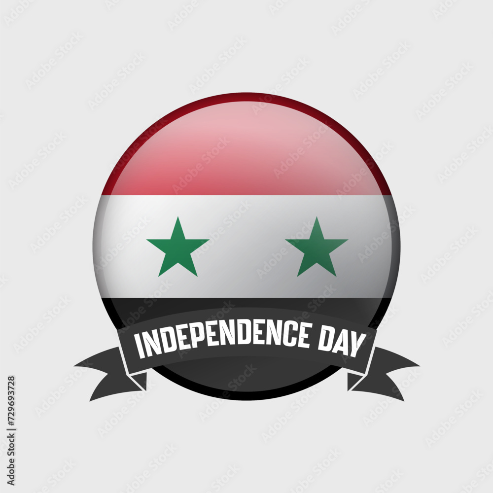 Syria Round Independence Day Badge Syria Round Independence Day Badge