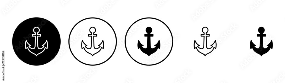 Anchor icon set. Anchor symbol logo. Anchor marine icon. Anchor icon set. Anchor symbol logo. Anchor marine icon.