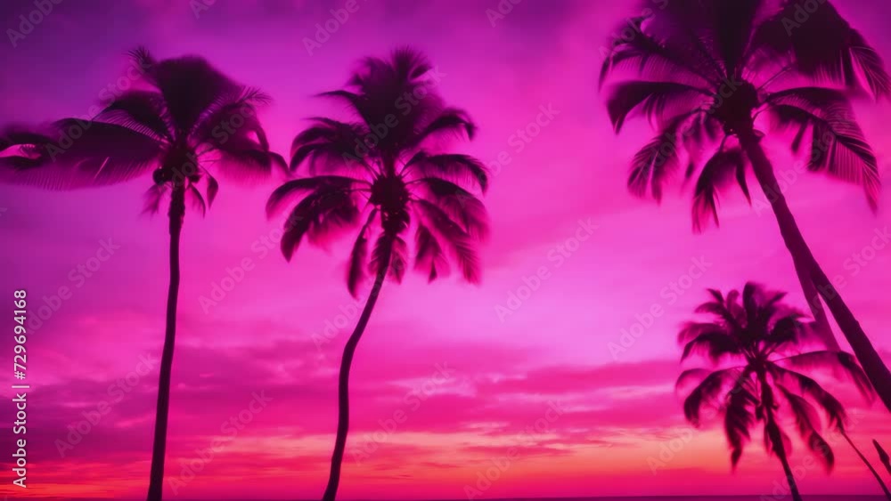 Golden Vistas: A Majestic Sunset Painting Natures Beauty With Palm Trees and the Coastal Symphony Golden Vistas: A Majestic Sunset Painting Natures Beauty With Palm Trees and the Coastal Symphony