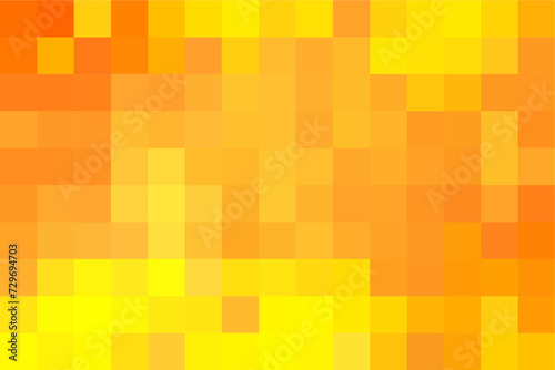 Orange pixel background, gradient abstract tile background. Rectangular colourful check pattern.