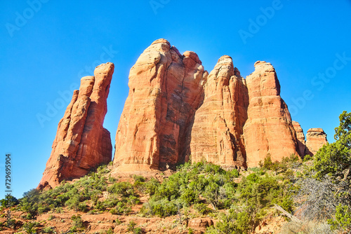 Majestic Red Rock Formations and Blue Sky in Sedona