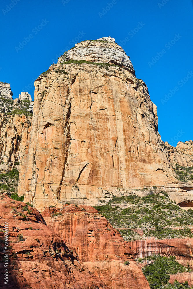 Aerial View of Sedona Sandstone Cliffs and Blue Sky