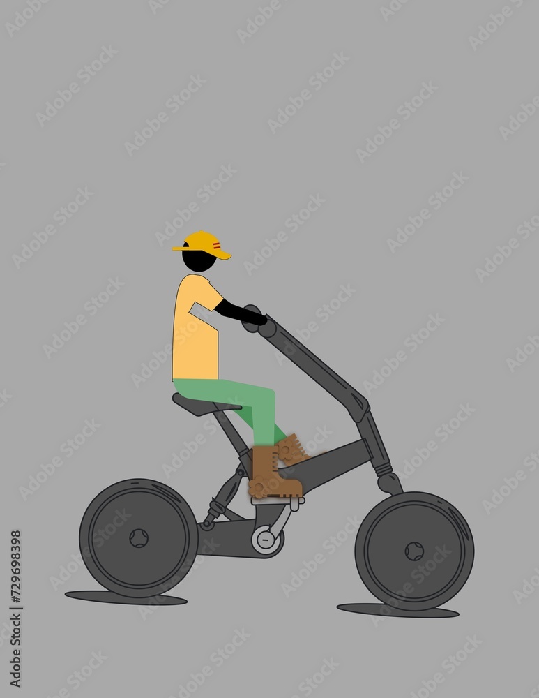 illustration of an adult riding a sport bike
