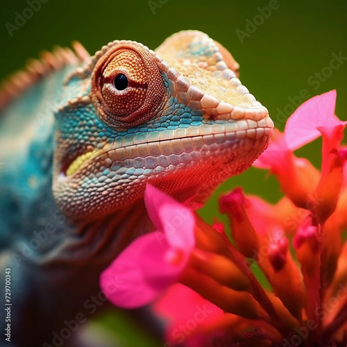 Chameleon on the flower