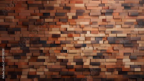 Wall made from a collection of wooden cubes  a wood texture background  background made of wooden bricks