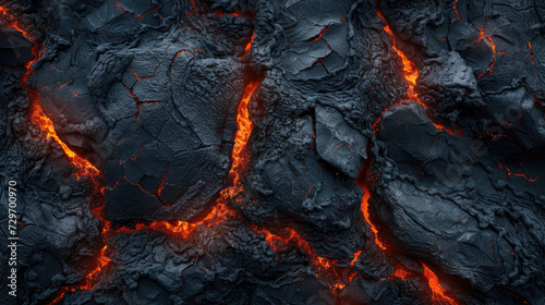 Molten Rock Surface with Lava Flow Characteristics