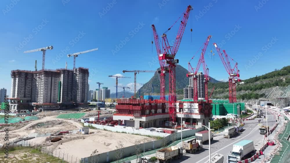 Vidéo Stock Aerial drone skyview of Hillside Rock Cavern Quarry