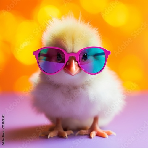 Baby Chick wearing sunglasses (ai generated)