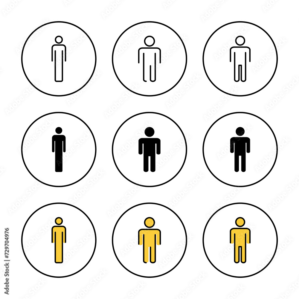 Man icon set vector. male sign and symbol. human symbol Man icon set vector. male sign and symbol. human symbol