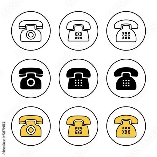 Telephone icon set vector. phone sign and symbol