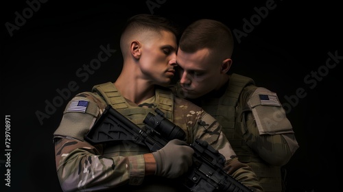 gay couple pride with copy space background