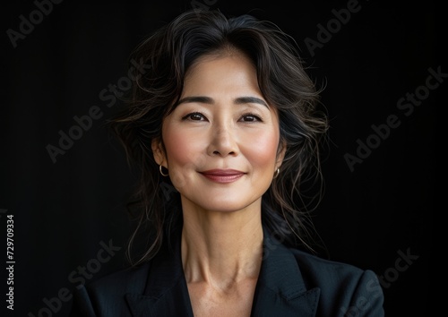 Middle aged businesswoman, happy smiling female boss, wearing suit