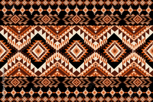 Geometric ethnic embroidery border Navajo pattern, Native American Indian American style, illustration textile, carpet, silk, scarf, fabric, wallpaper, wrap