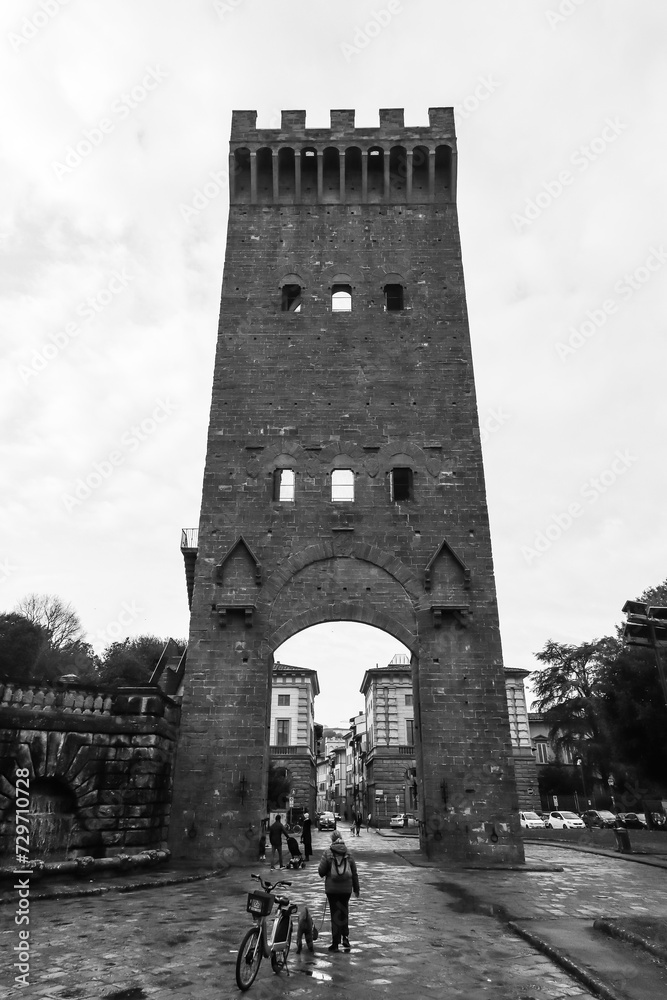 Porta San Niccolo, a towering stone gate from Florence's 1300s fortification walls