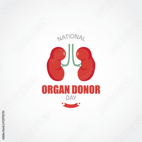National Organ Donor Day Vector Illustration. Raises awareness about the importance of organ donation and encourages people to register as donors. flat style design vector illustration.